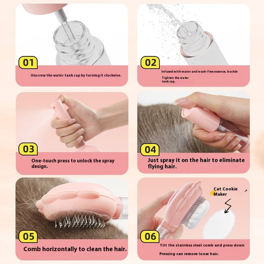 2 In 1 Cleaning Brush Comb With Spray